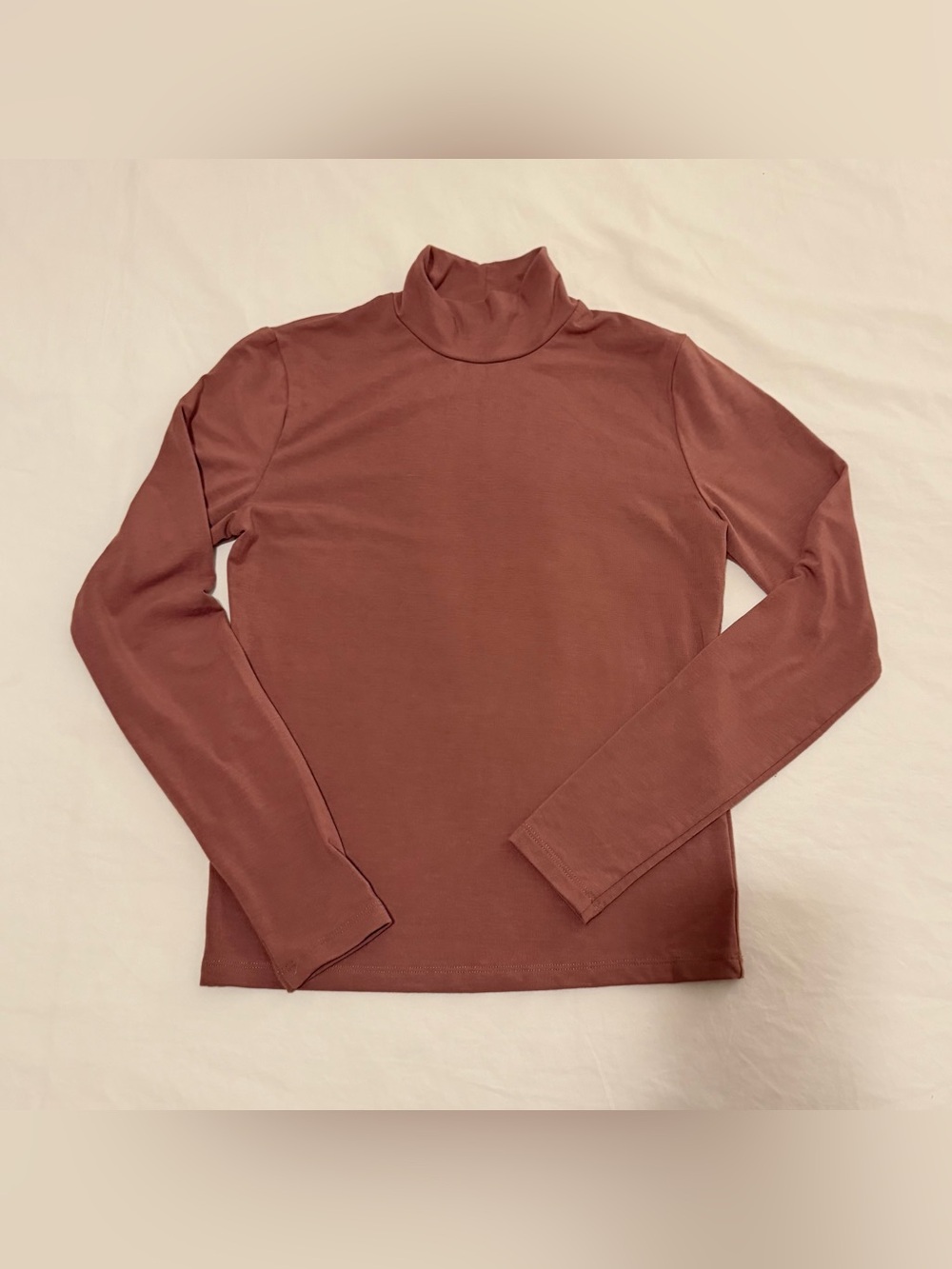 Abercrombie & Fitch Classic Long Sleeve Mock Neck - Chocolate Brown